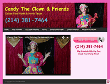 Tablet Screenshot of candytheclown.com